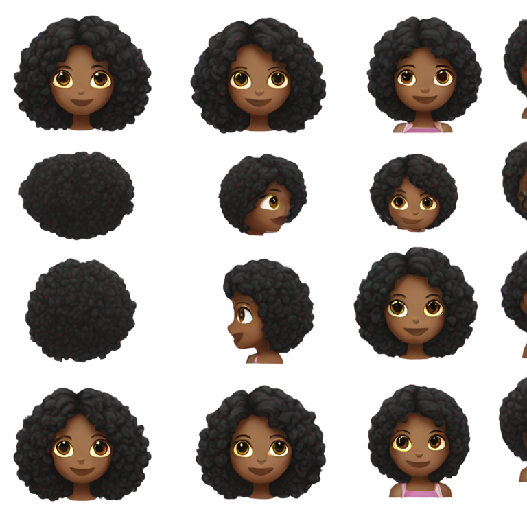 genmoji: black girl with black hair and microbangs