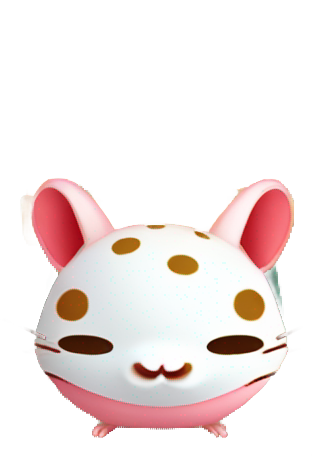 genmoji : Hamphrey is an anthropomorphic hamster with light pink fur and rosy cheeks. His eyes are big and bright, and he has a friendly smile. Hamphrey wears a white shirt with colored polka dots