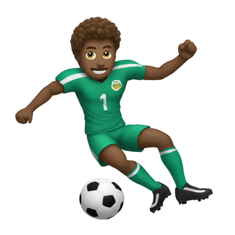 genmoji: A football player kicks a soccer ball