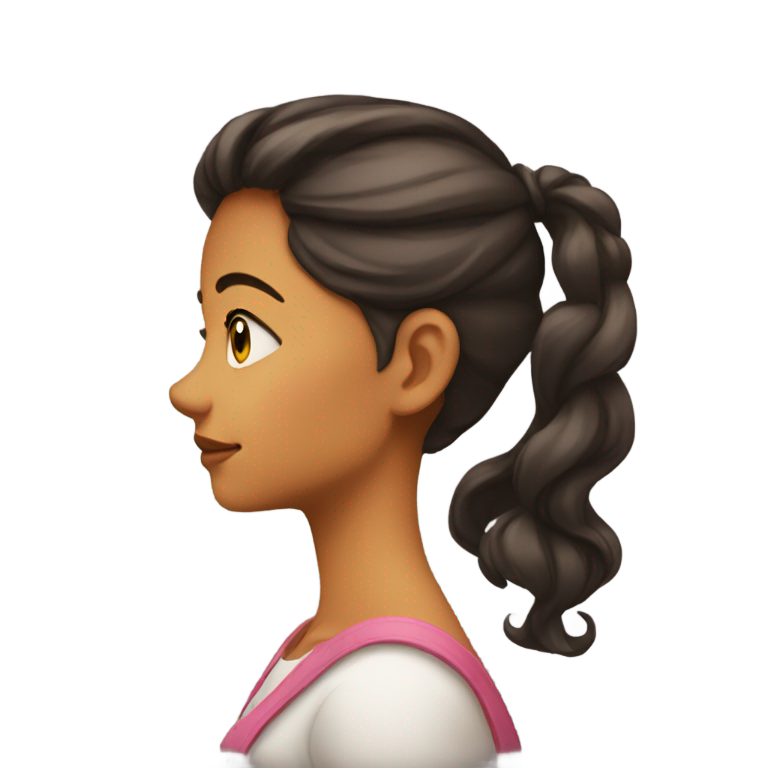 genmoji: a girls side profile. now make her eyes look to the right