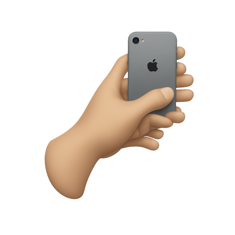 genmoji: One hand ready to keep a Iphone