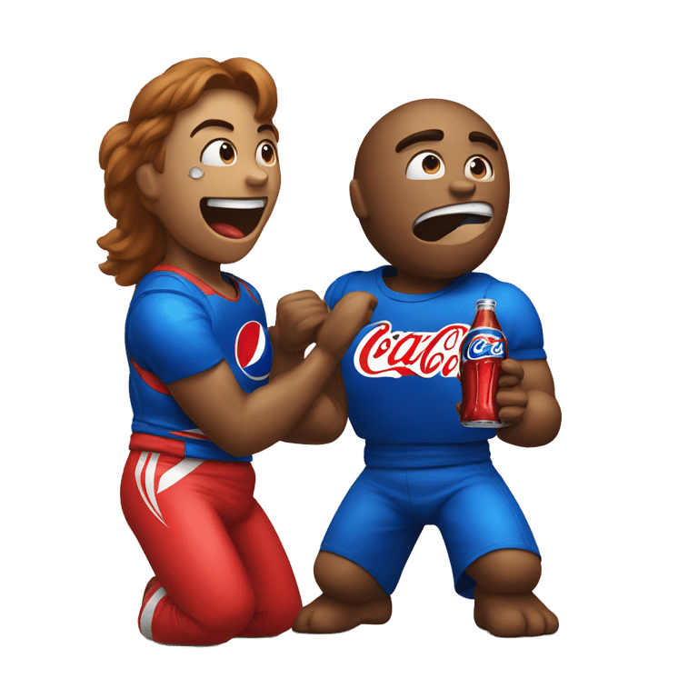 genmoji: Coca Cola Fighting with Pepsi