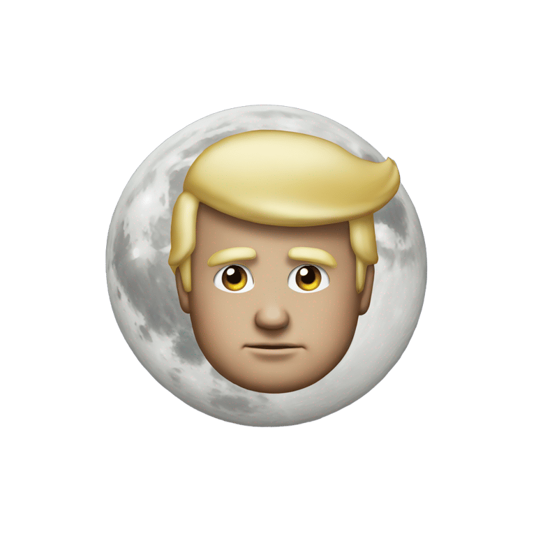 genmoji: 50% Moon 50% Donald Trump