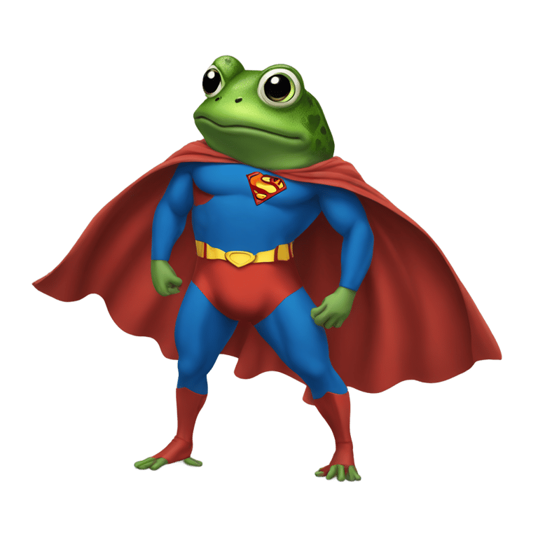 genmoji：frog dressed as superman