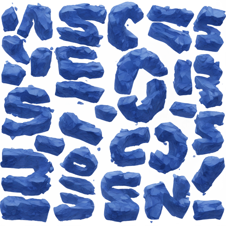 genmoji: Letter s made out of sapphire paint