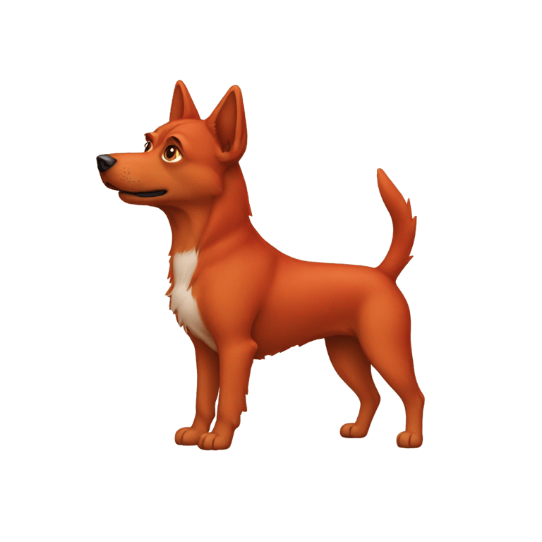 genmoji: a red dog with ak