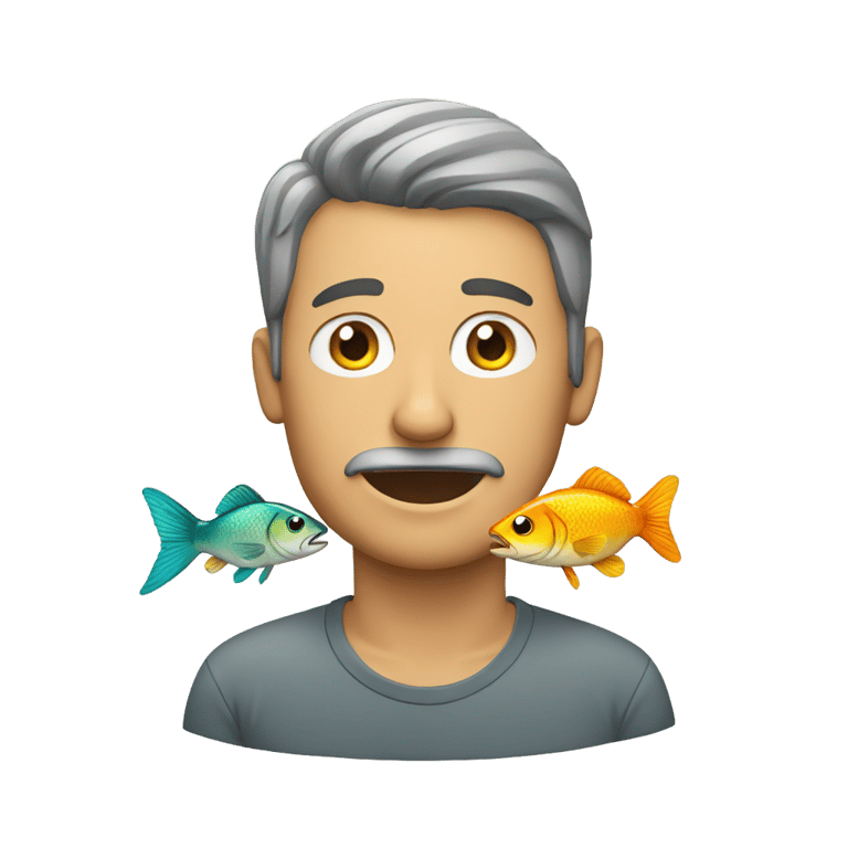 genmoji: a man with a fish