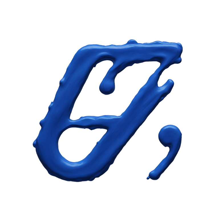 genmoji: Letter z made out of zaffre deep blue paint