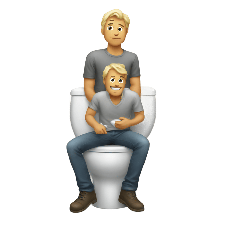 genmoji: man in toilet