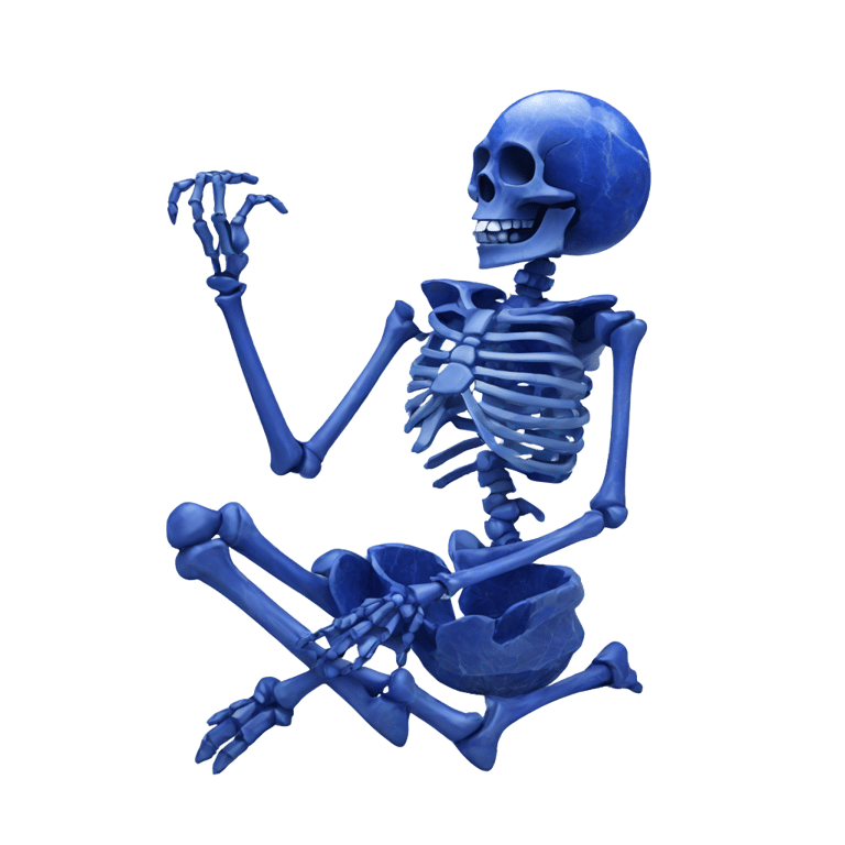 genmoji: A skeleton made out of lapis lazuli