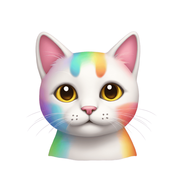 genmoji: rainbow simple cute cat