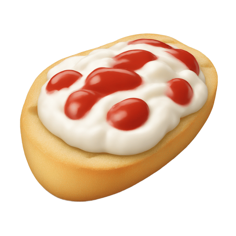 genmoji: Cannellini topped with red and white sauces