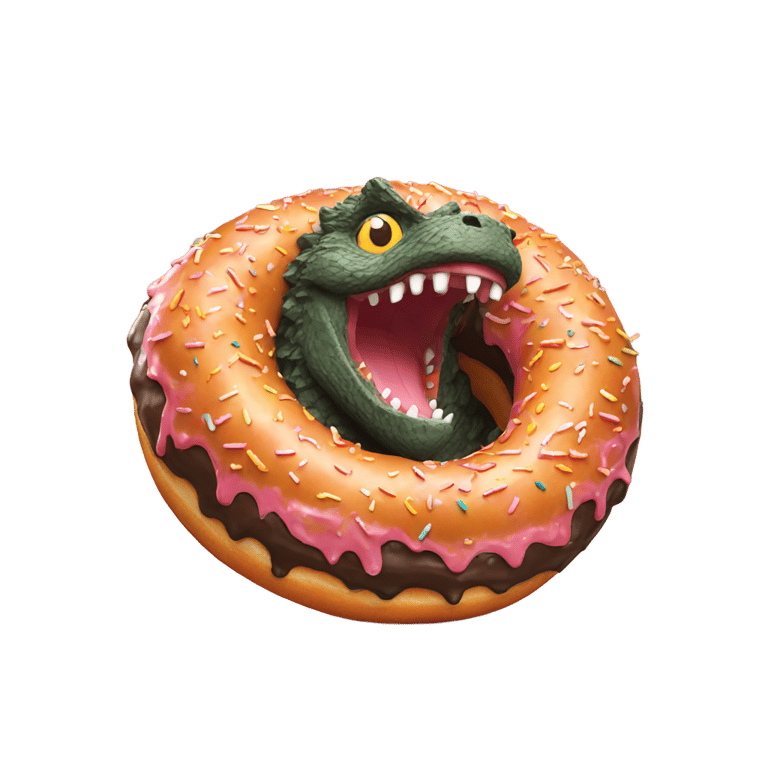 genmoji: Godzilla in a doughnut