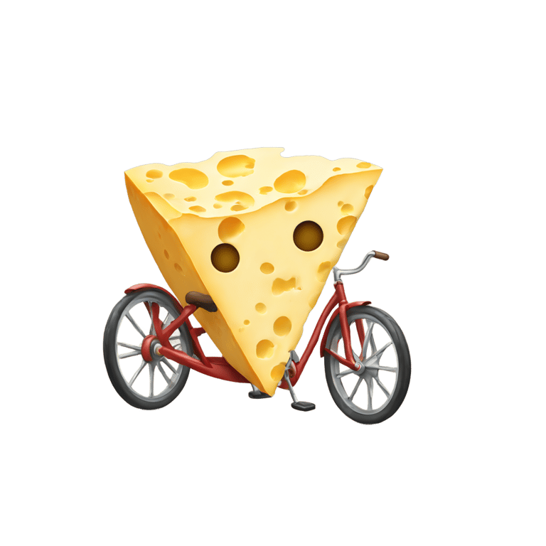 genmoji: Cheese on a tricycle