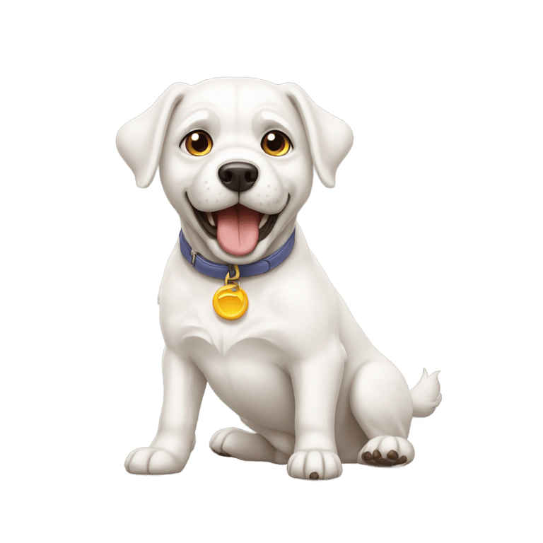 genmoji: The white dog is outraged