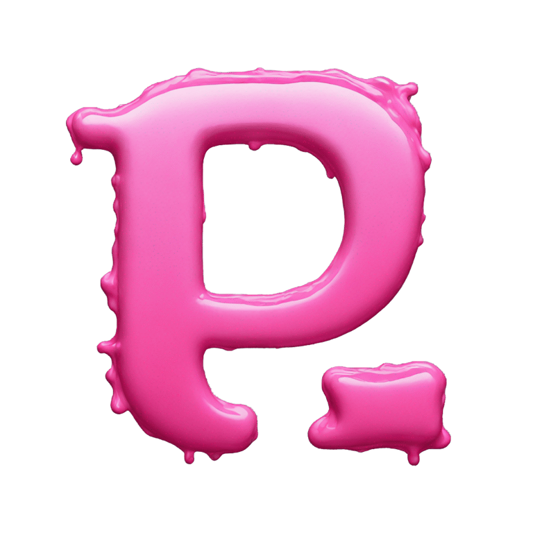 genmoji: Letter p made out of pink paint