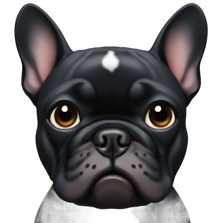 genmoji: Black french bulldog angry