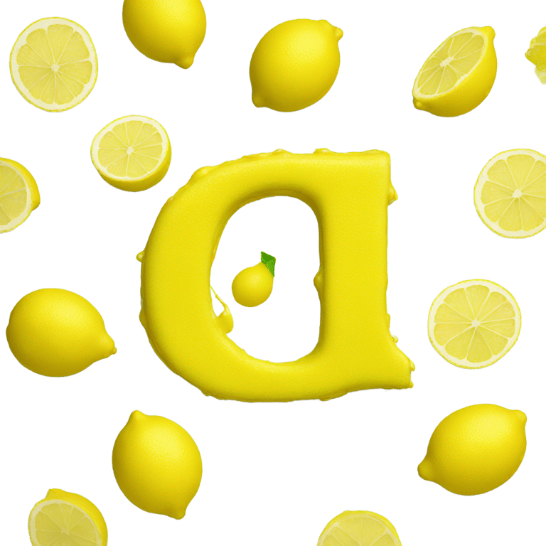 genmoji: Letter l made out of lemon yellow paint