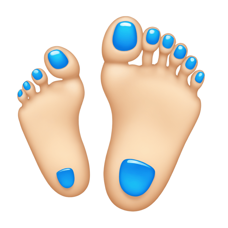 genmoji: Cute feet with blue toenails