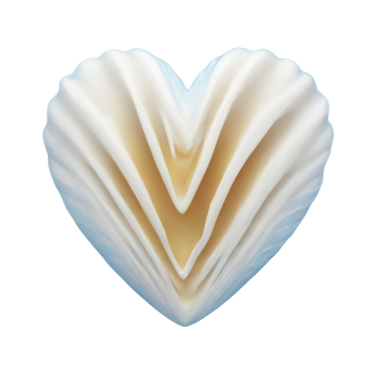 genmoji: white and blue shell heart