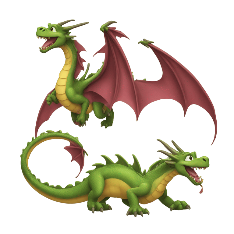 genmoji: A goofy dragon and aser