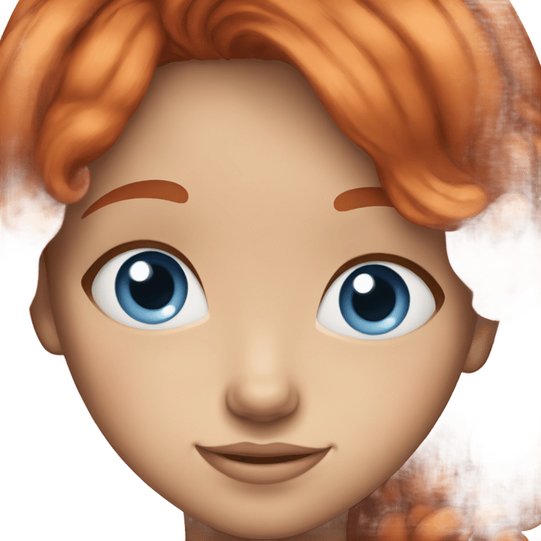 genmoji: Girl with red hair blue eyes and freckles