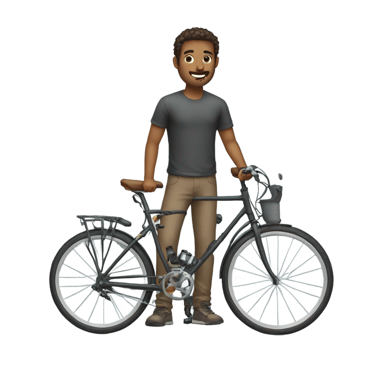 genmoji: a guy with a bike