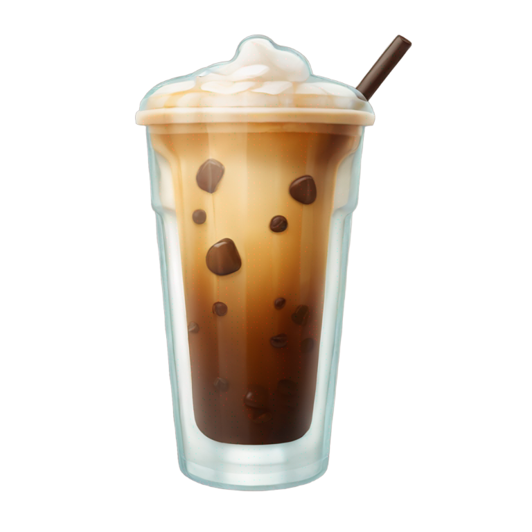genmoji: iced coffee in glass