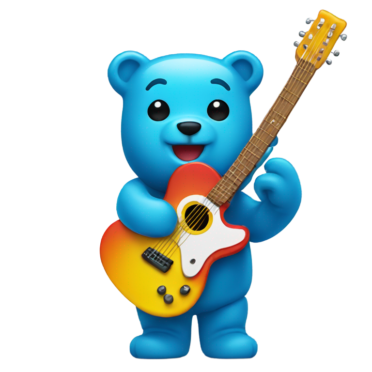 genmoji: Gummy bear playing guitar