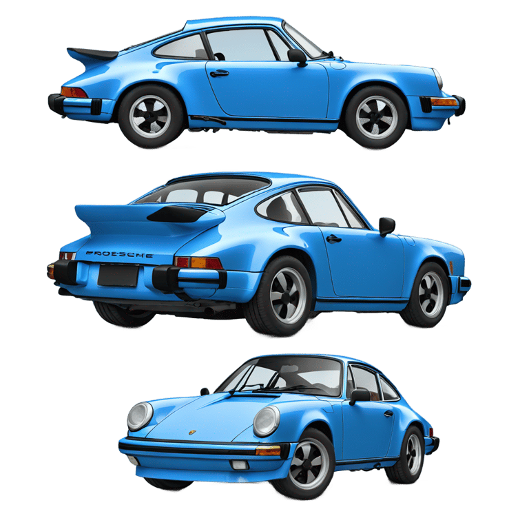 genmoji: Blue 1976 Porsche 911