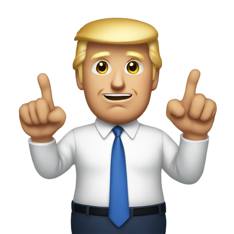 genmoji : Donald Trump montrant un snap d'une seule main