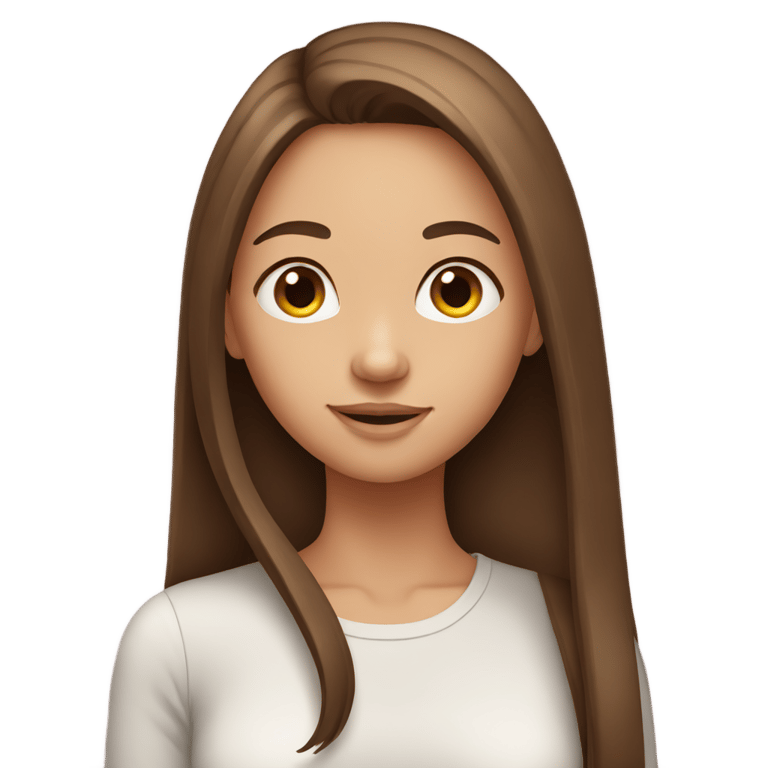 genmoji: a girl with straight long brown hair