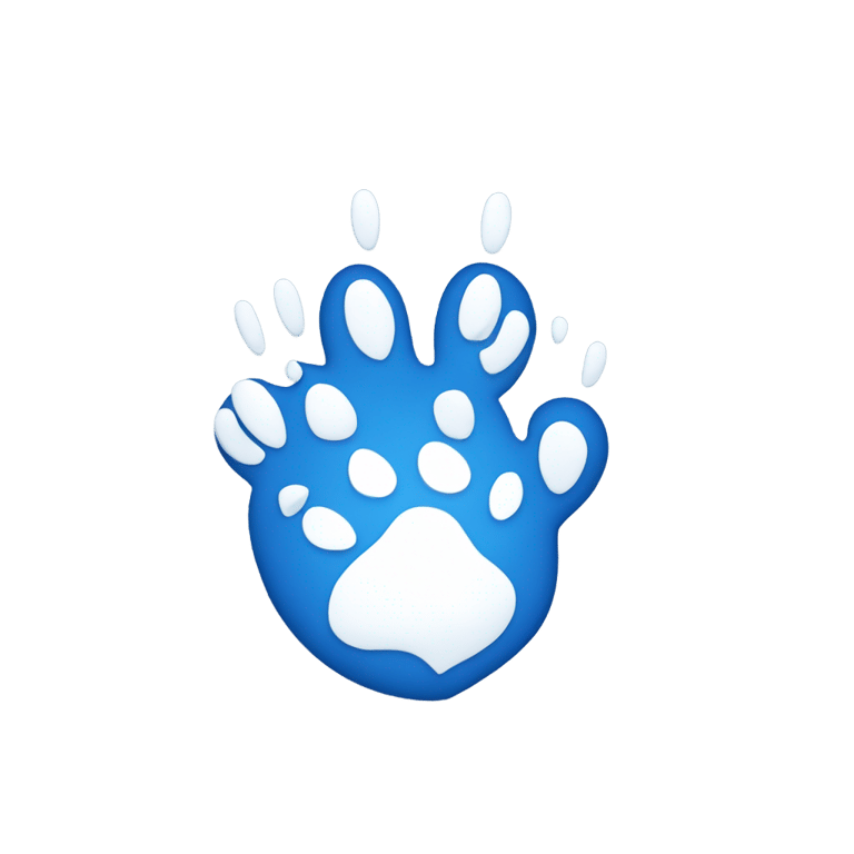 genmoji: Blue cougar paw in a heart