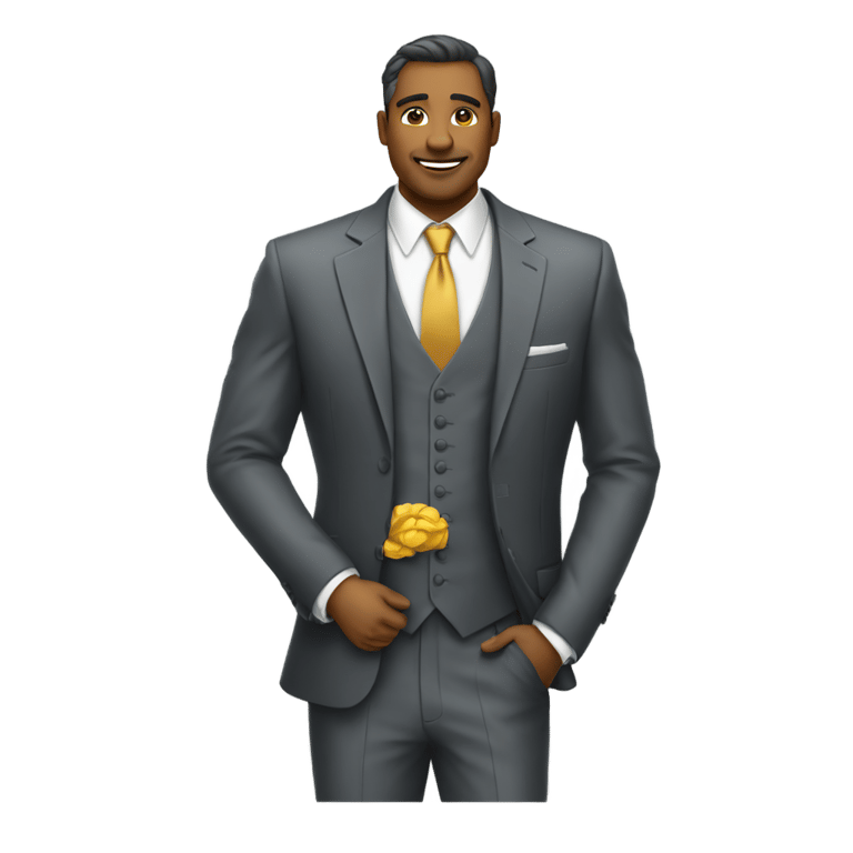 genmoji: suit of a gentleman business titan