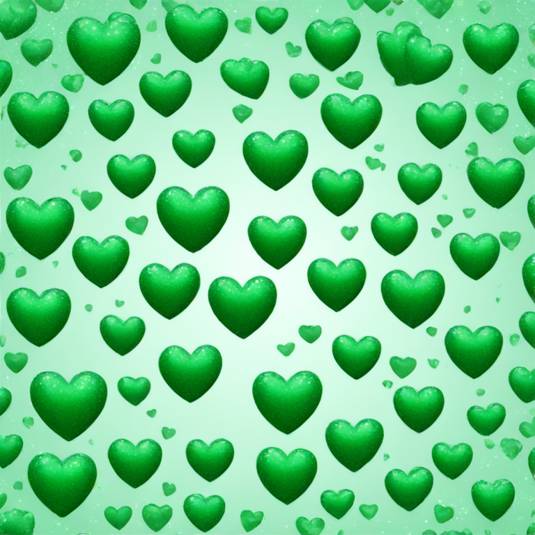 genmoji: one single dark green sparkly heart