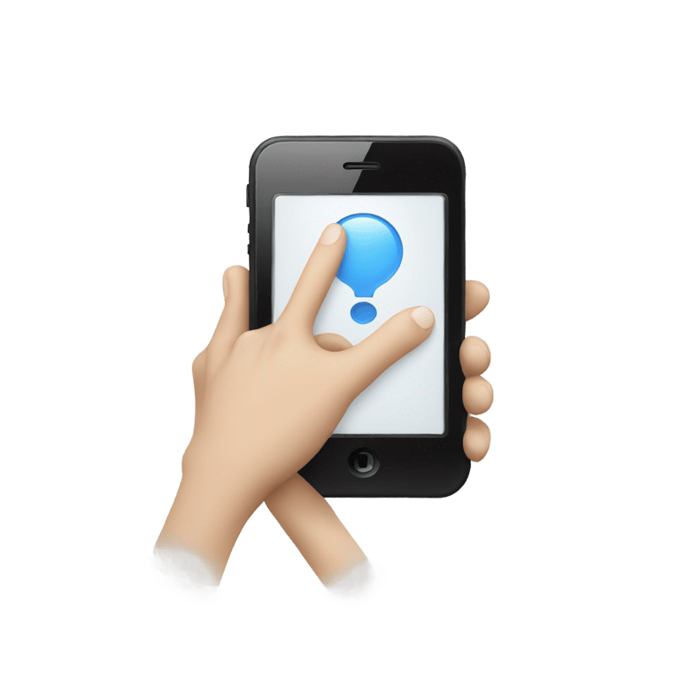 genmoji: One white hand having an Iphone into