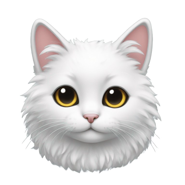 genmoji: Black tiny cat with white fur on chest