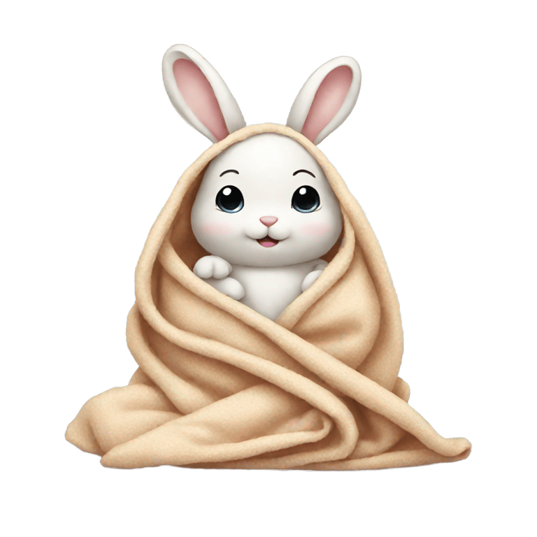 genmoji: baby bunny swaddled in a blanket