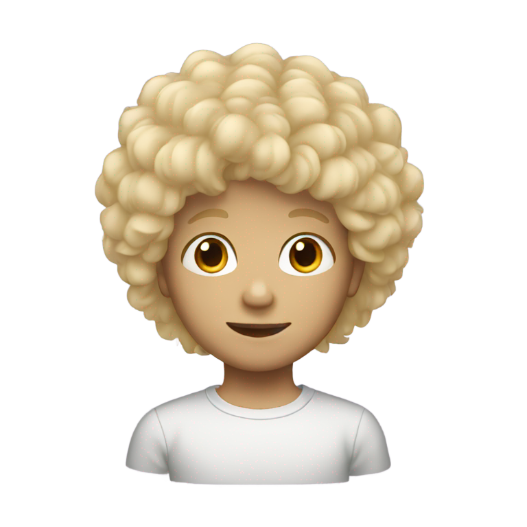 genmoji : Garçon blond aux cheveux bouffants