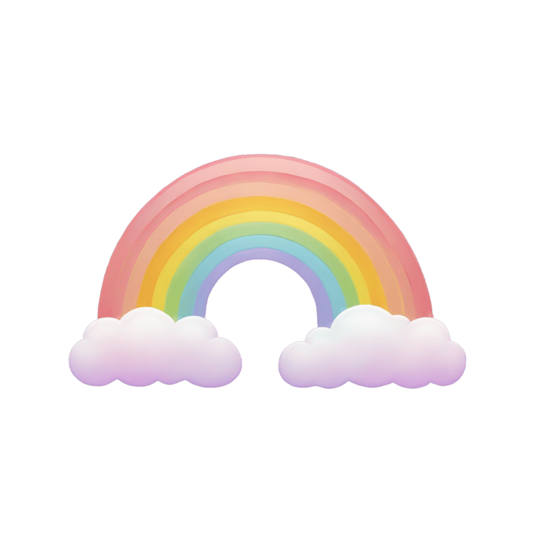 genmoji : The colorful arc of a pastel rainbow, as may appear after rain. Generally depicted as the left half of a full rainbow, showing six bands of color: pastel red, pastel orange, pastel yellow, pastel green, pastel blue, and pastel violet.