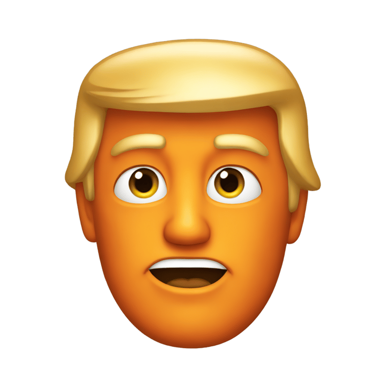 genmoji: Donald Trump with orange coloured skin