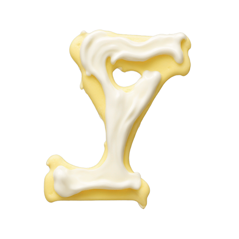 genmoji: Letter y made out of yogurt