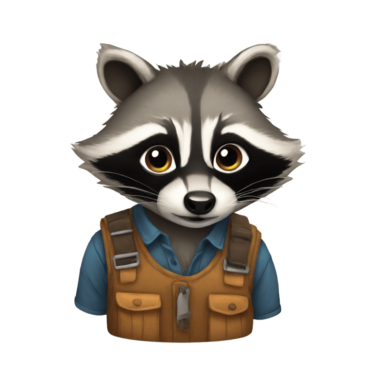 genmoji : Raccoon with art