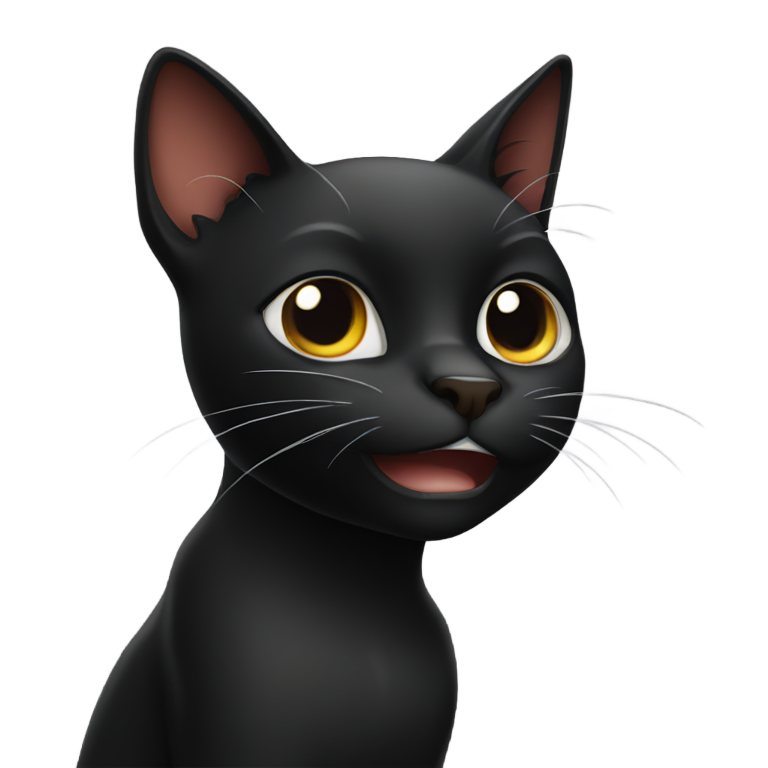 genmoji: Black Cat with Wry Smile