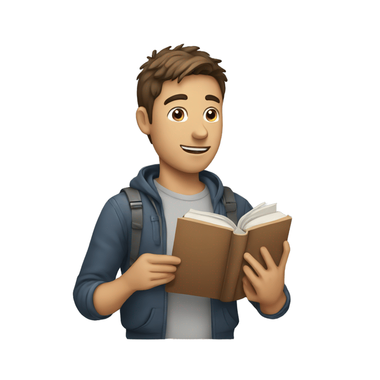 genmoji: guy holding a book