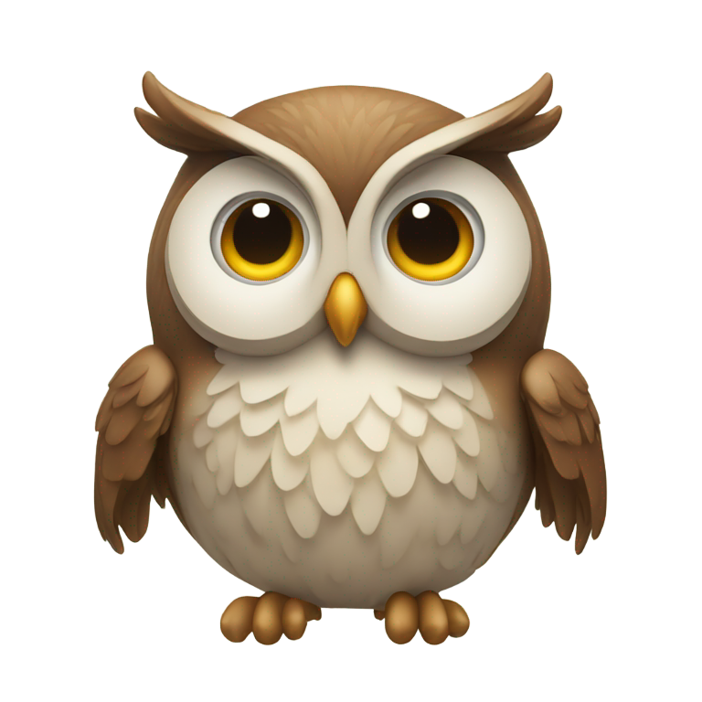 genmoji: Wise owl winking