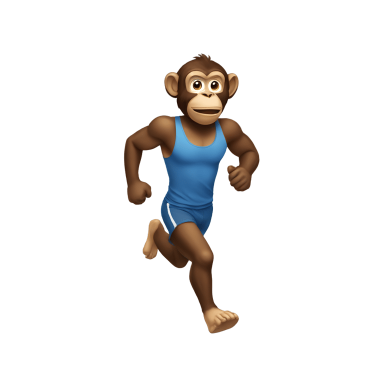 genmoji: A monkey running in gym clothes