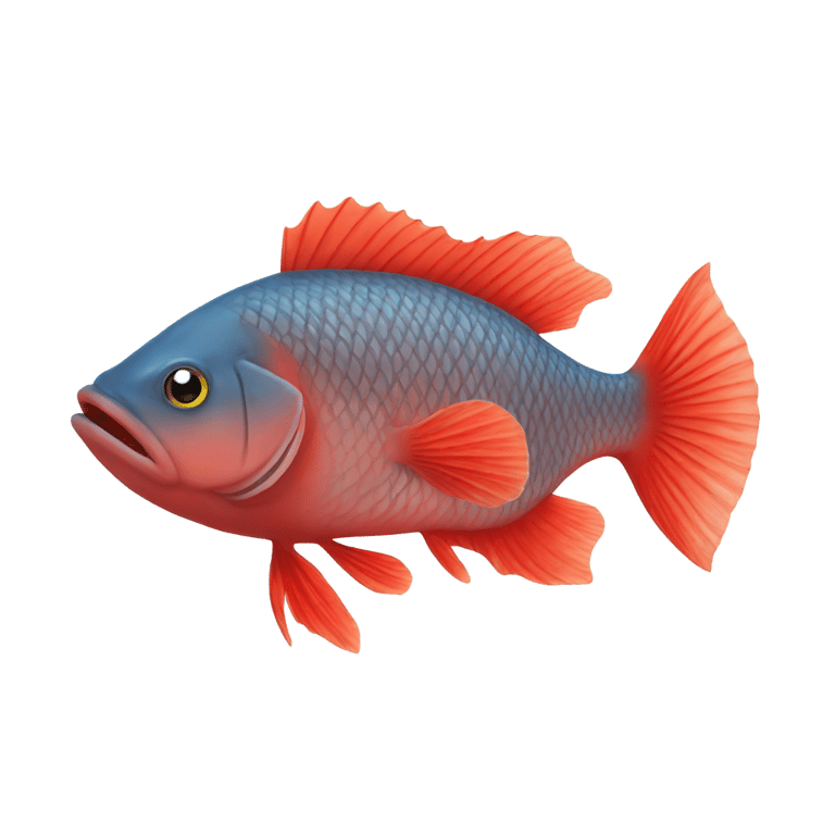 genmoji: Red fish with stink lines