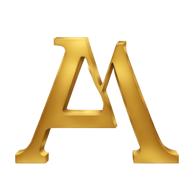 genmoji: bold golden letter 'A'