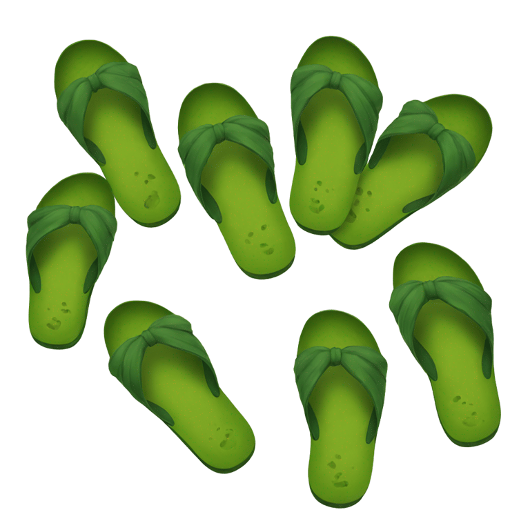 genmoji: pickle wearing flip flops